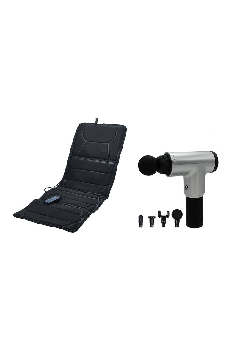 PURSONIC Full-Body Massage Mat & 6-Speed Cordless Deep Tissue Massage Gun, Main, color, Black