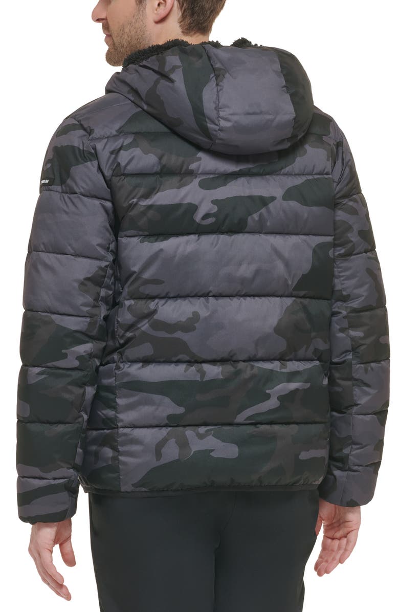 Calvin Klein Faux Fur Hooded Stretch Jacket, Alternate, color,