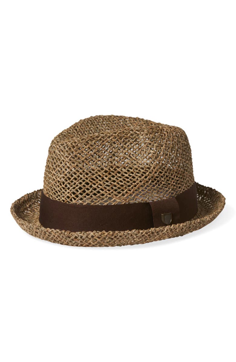 Brixton Castor Straw Fedora, Main, color, 