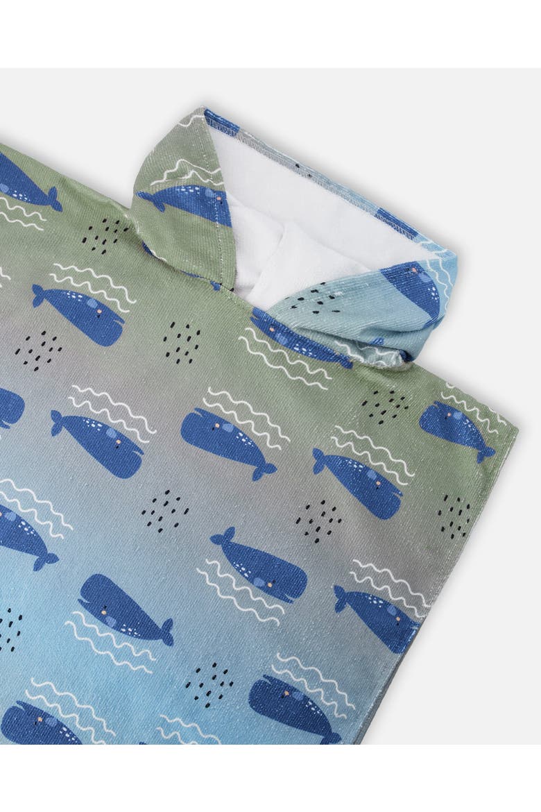 Hooded Whale Beach Towel, Alternate, color, Blue Whale Print