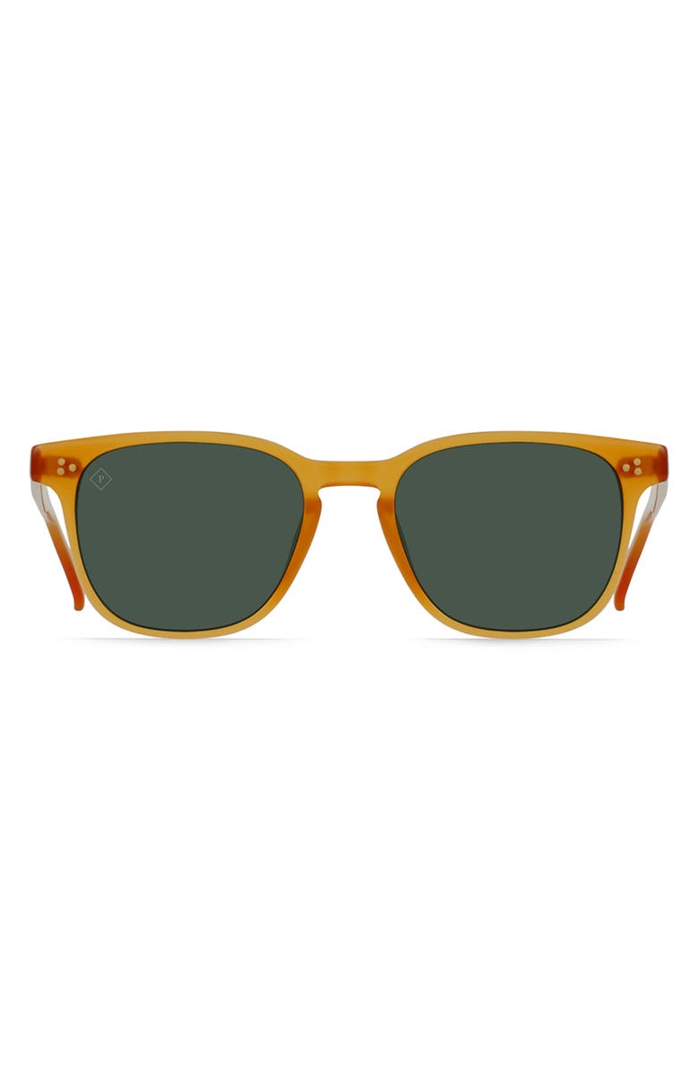 RAEN Alvez Round Polarized Square Sunglasses, Main, color, Honey/ Green Polar