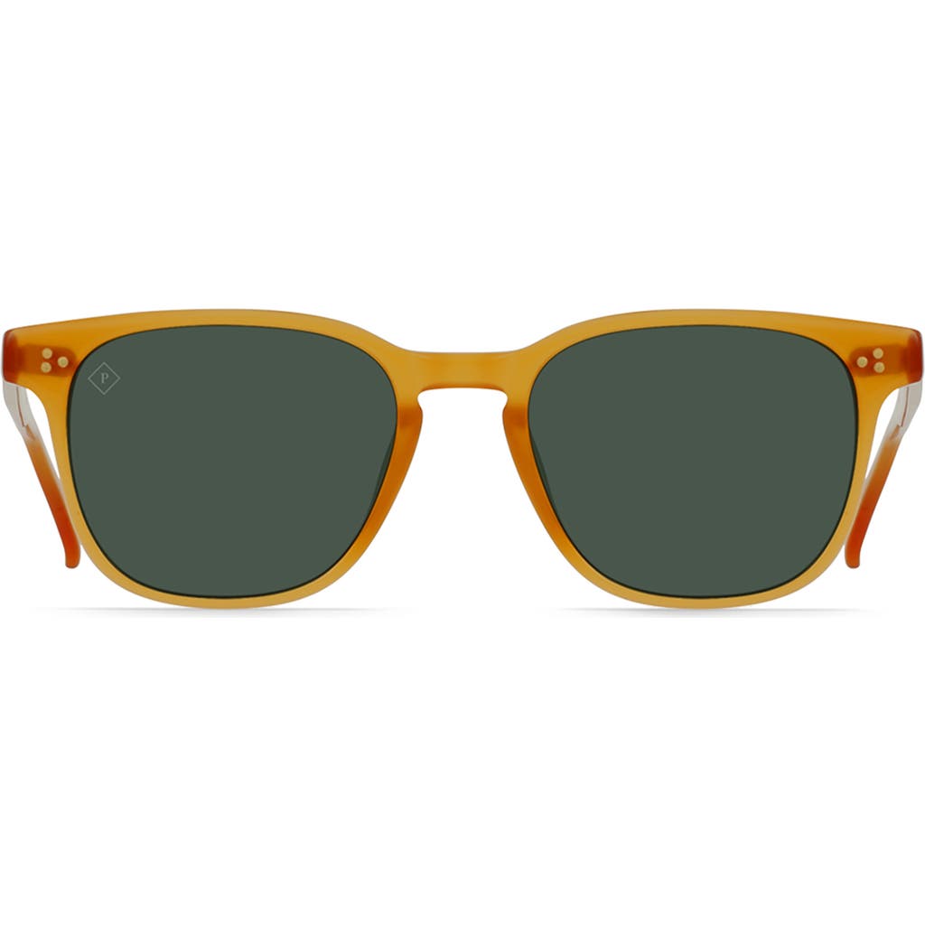 RAEN Alvez Round Polarized Square Sunglasses in Honey/Green Polar