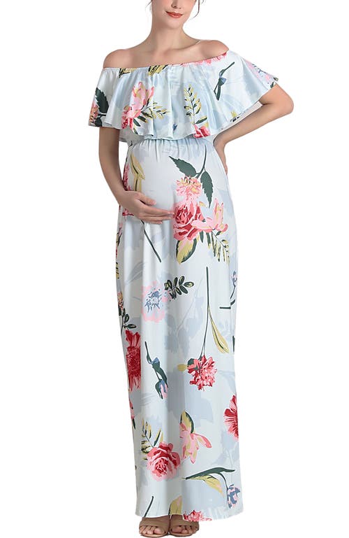 Kimi & Kai Deya Off The Shoulder Maternity/nursing Maxi Dress