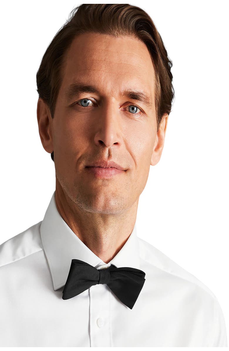 Charles Tyrwhitt Luxury Twill Slim Fit Shirt Double Cuff, Alternate, color, White