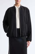 Lafayette 148 New York Contrast Piping Bomber Jacket