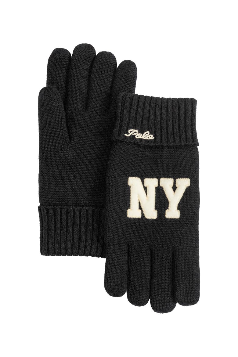 Fleece Lined Polo Ny Glove, Main, color, Polo Black