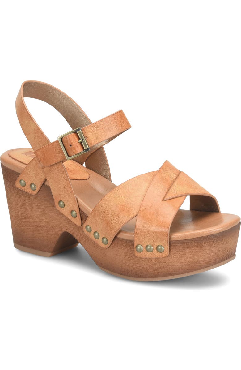 KORKS Leda Ankle Strap Platform Sandal, Main, color, Light Brown