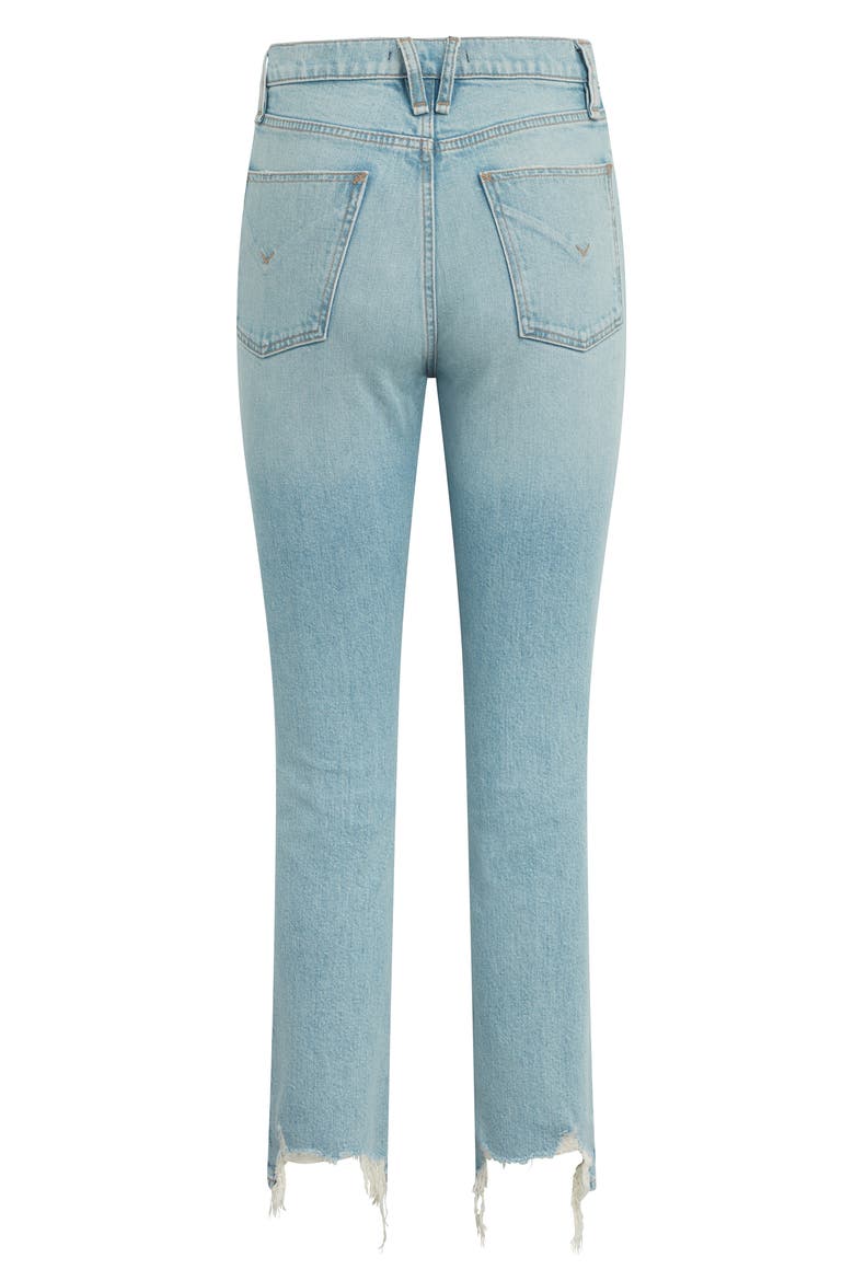 Harlow Ultrahigh Waist Fray Hem Ankle Cigarette Jeans, Alternate, color, ISLA
