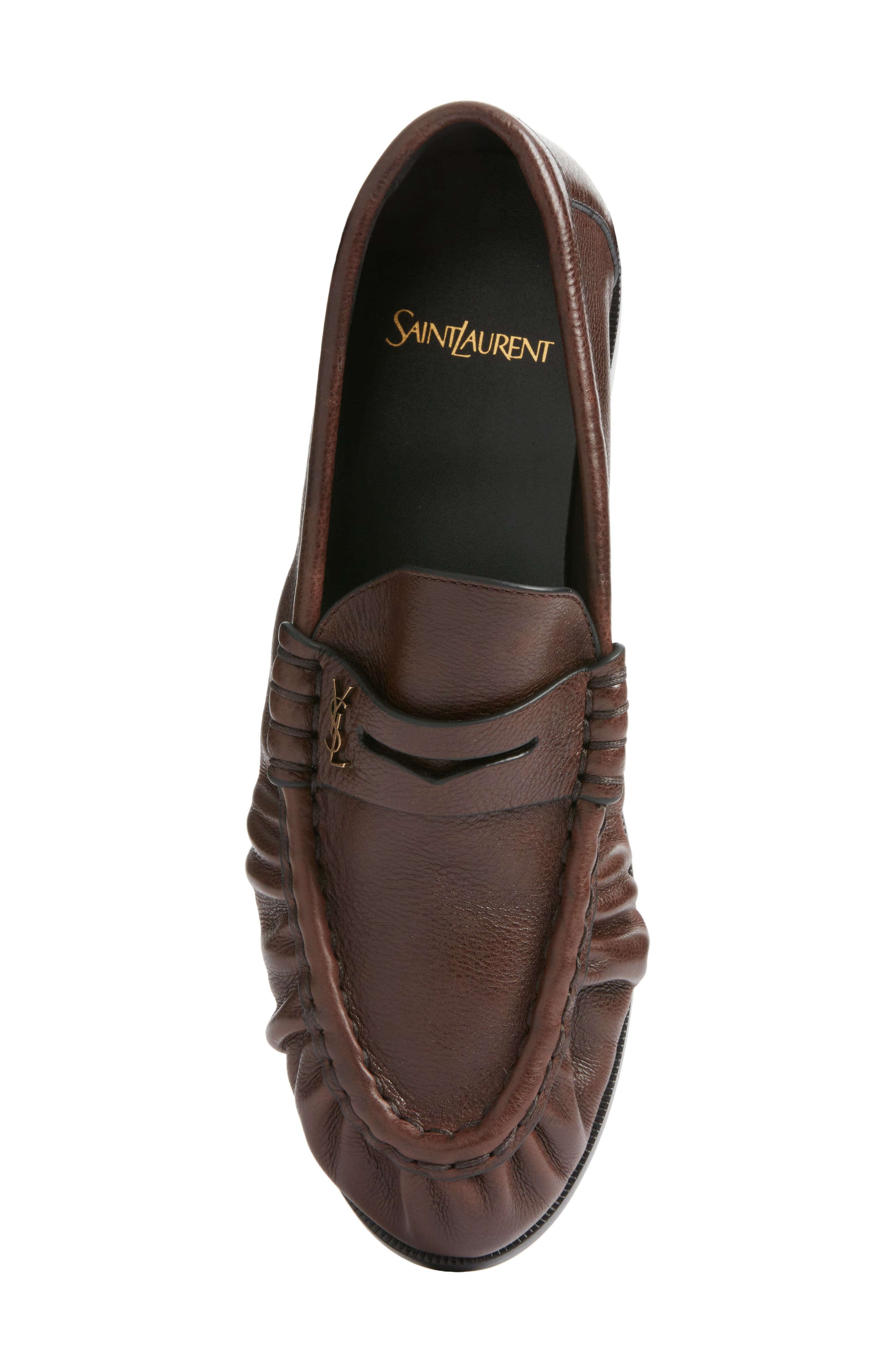 Saint Laurent Le Penny Loafer, Alternate, color, Brown