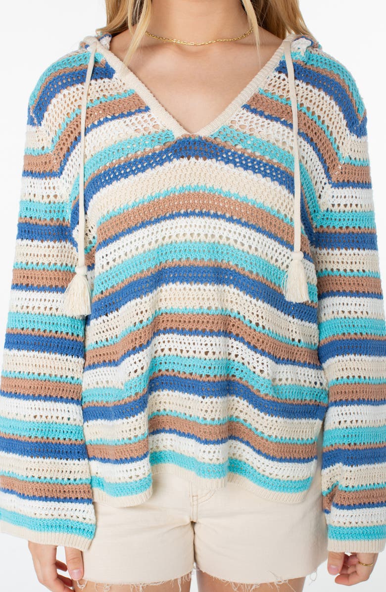 Roxy Hippie Love Crochet Hoodie, Alternate, color, 