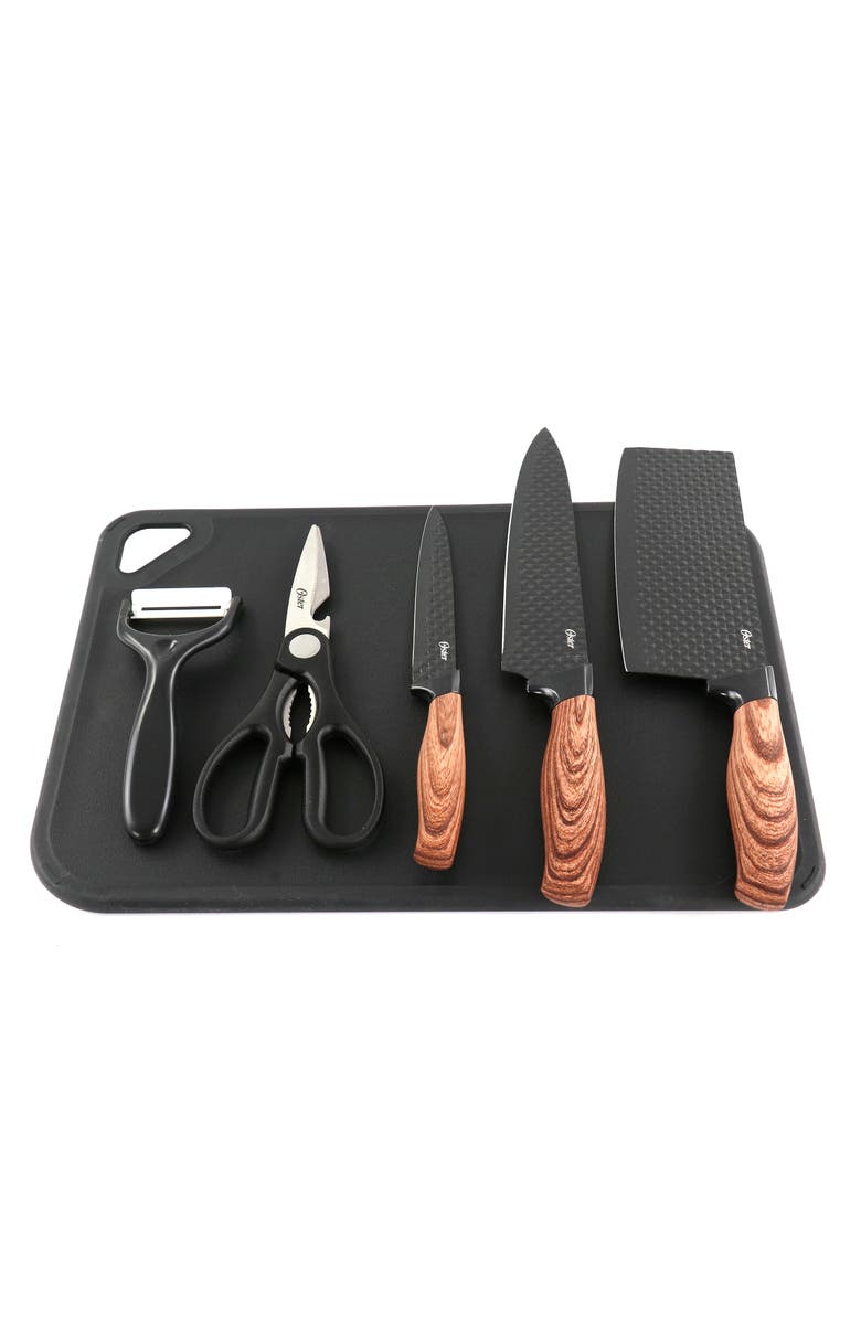 OSTER Gunderson 6 Piece Black Stainless Steel Cutlery Set, Main, color, Black