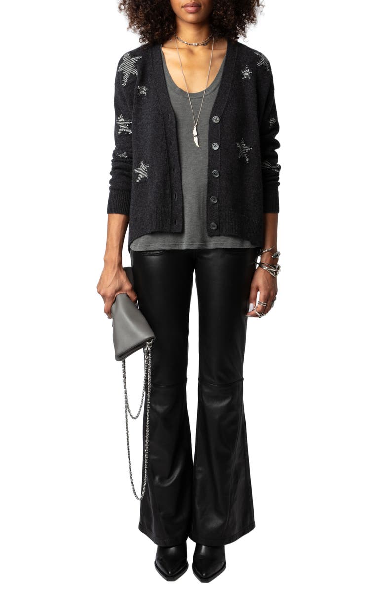 Zadig & Voltaire Mirka Star Cashmere Cardigan, Alternate, color,