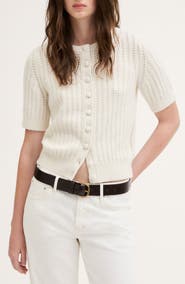 Madewell Textured Stitch Short Sleeve Cardigan