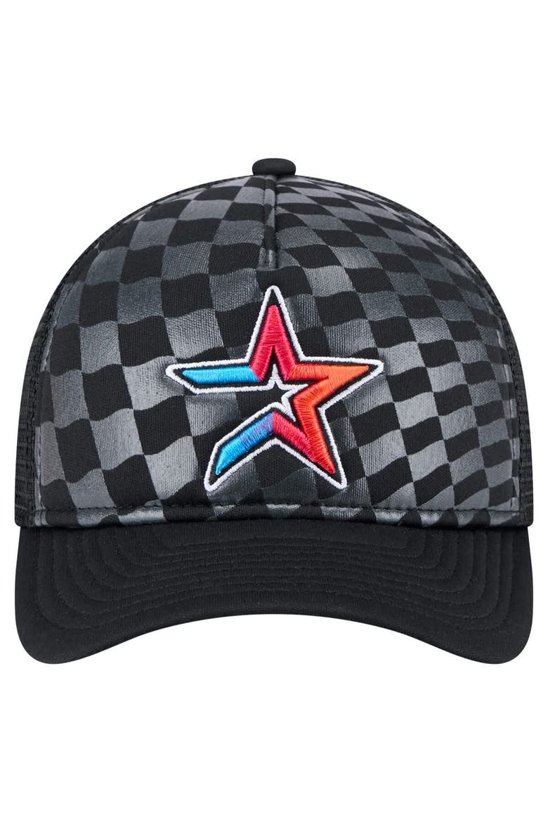Men's New Era Black Houston Astros Gradient 9FORTY A-Frame M-Crown Trucker Adjustable Hat, Alternate, color, Black
