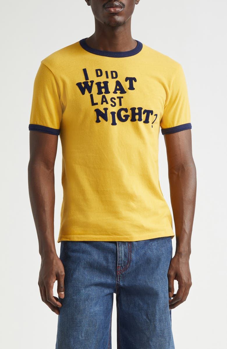 ERL Gender Inclusive I Did What Last Night? Ringer Tee, Main, color, 