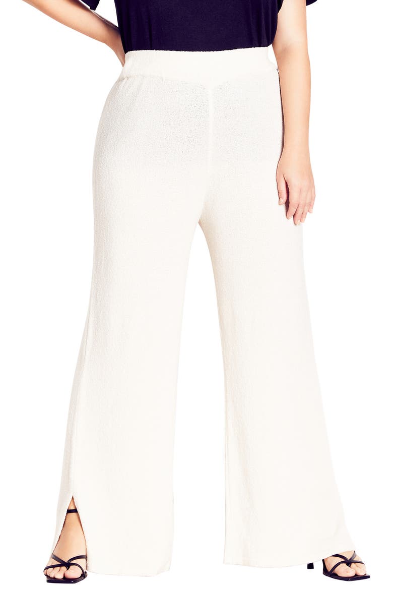 Kinsley High Waist Wide Leg Knit Pants, Main, color, IVORY