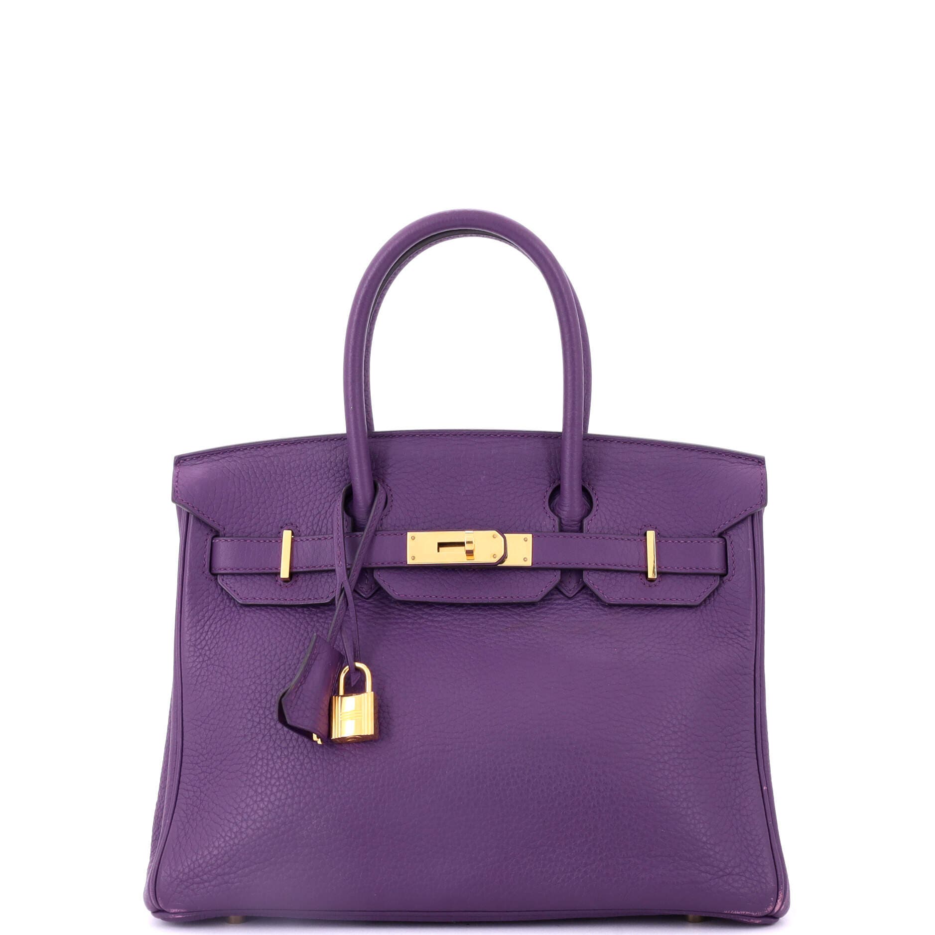 Pre-Owned Hermes Birkin Handbag Purple Togo with Gold Hardware 30, Main, color, Ultraviolet