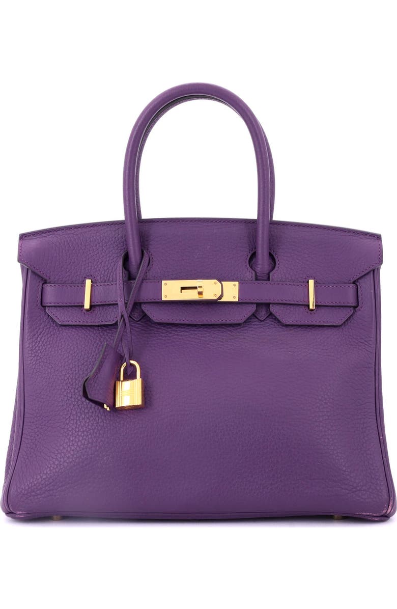 Pre-Owned Hermes Birkin Handbag Purple Togo with Gold Hardware 30, Main, color, Ultraviolet