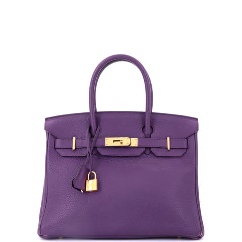 Birkin Handbag Purple Togo with Gold Hardware 30
