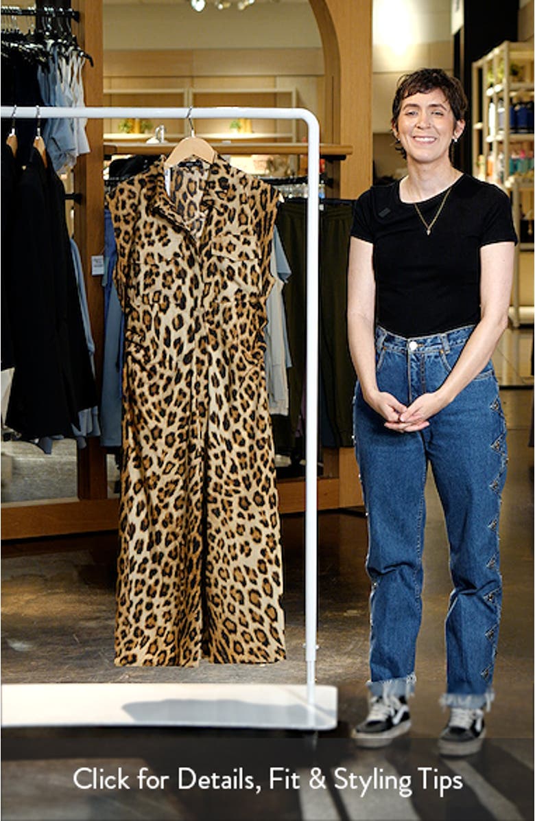 Leopard Print Sleeveless Midi Shirtdress, sales video thumbnail