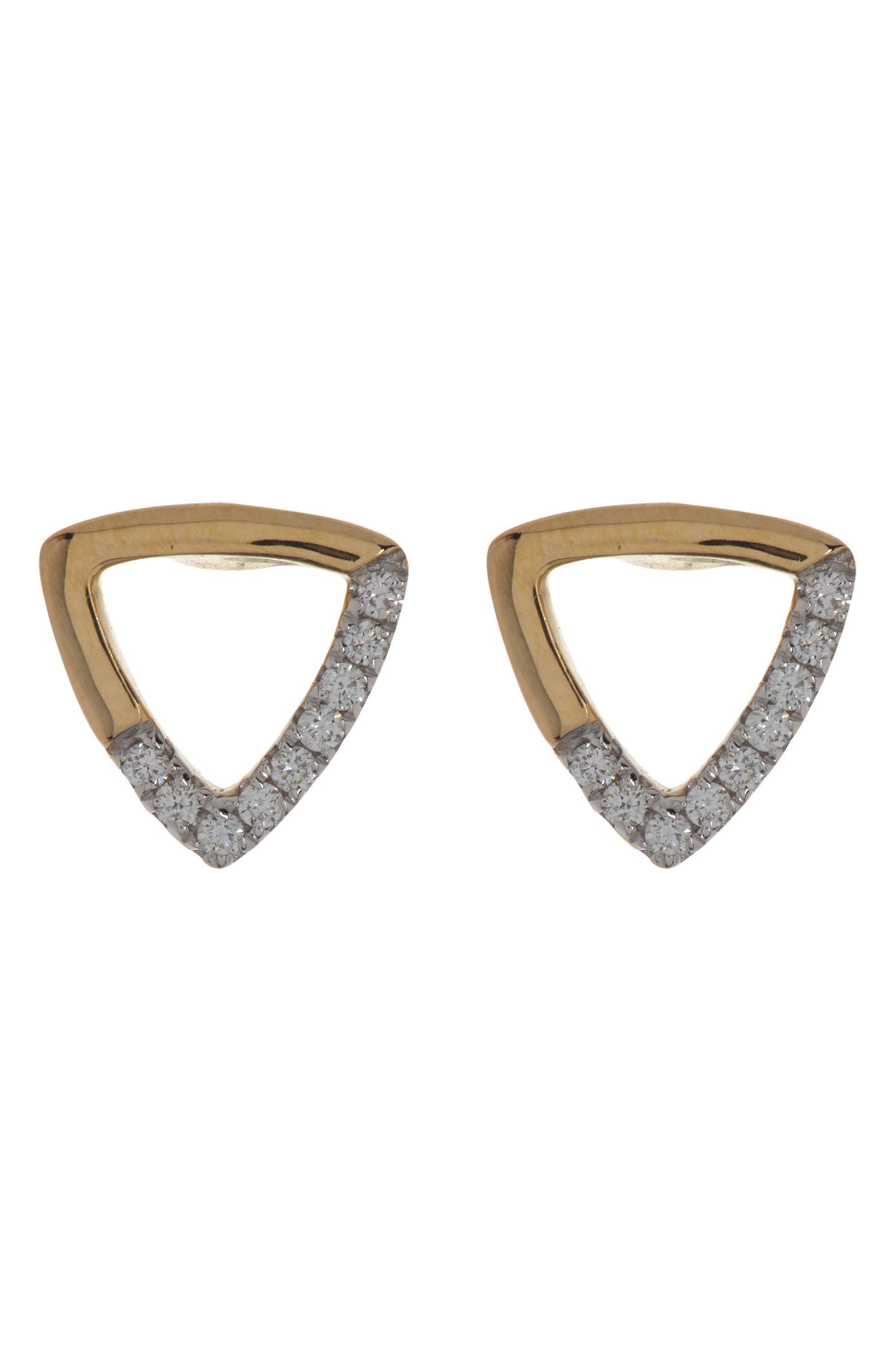 Bony Levy Icons 18K Yellow Gold Pave Diamond Triangle Stud Earrings - 0 ...