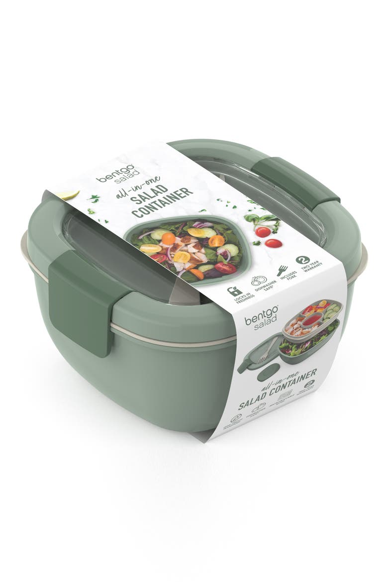 All-in-One Salad Container, Main, color, KHAKI GREEN