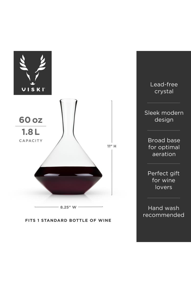 Viski Raye Crystal Angled Wine Decanter, Alternate, color, Clear