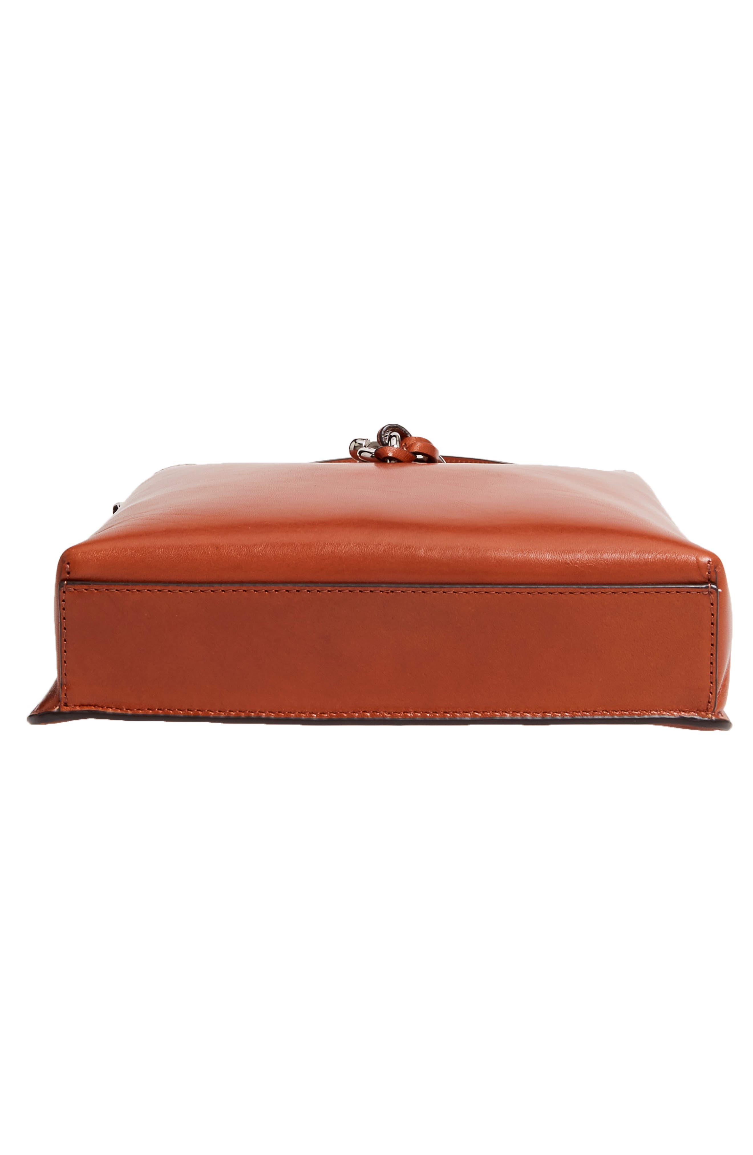 Small Megan Leather Feed Bag, Alternate, color, ACORN