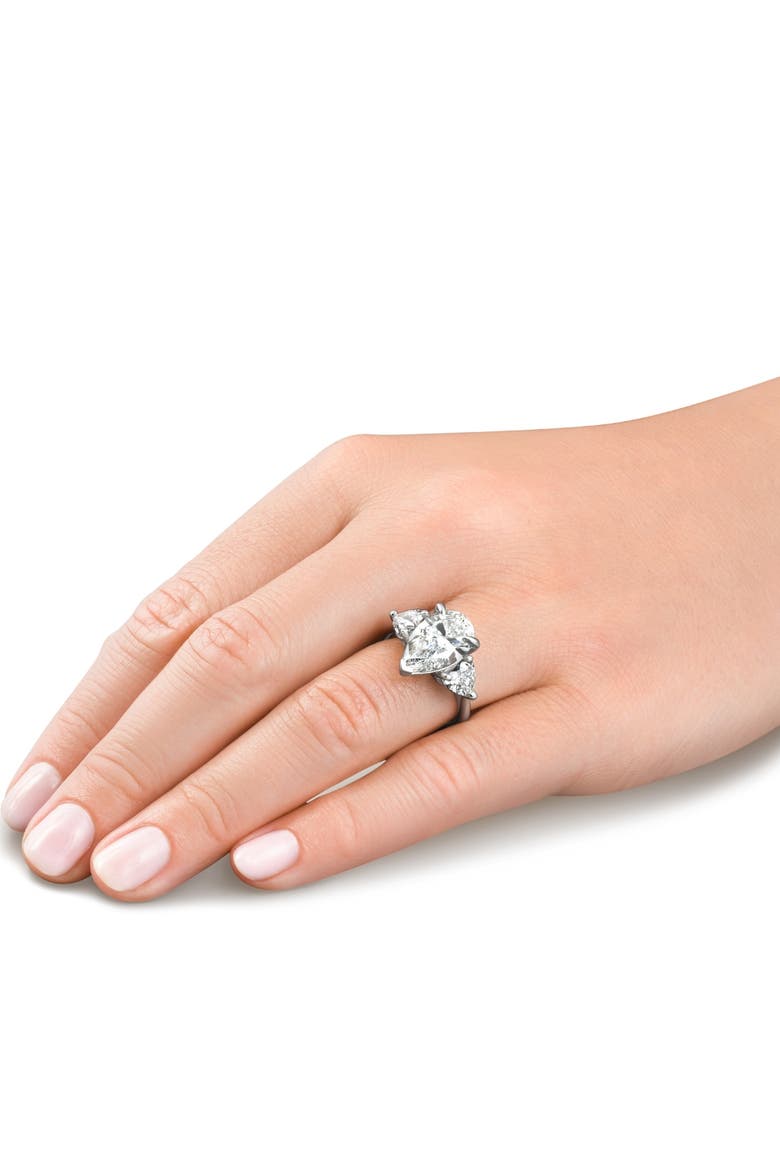5 1/2Ct Pear & Heart Certified Diamond Engagement Ring Lab Grown, Alternate, color, 14k White Gold