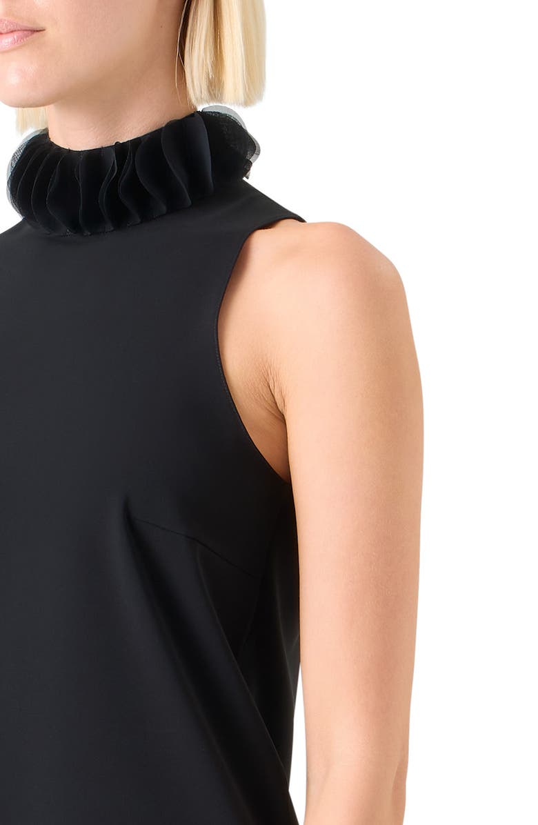 Akris punto Ruffle Mock Neck Shell, Alternate, color, Black