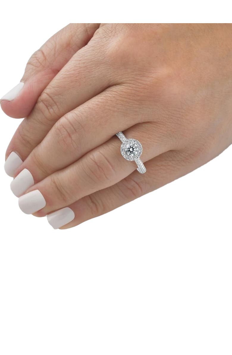Bliss Diamond 1Ct Halo Diamond Accent Ring Gold Lab Grown, Alternate, color, 