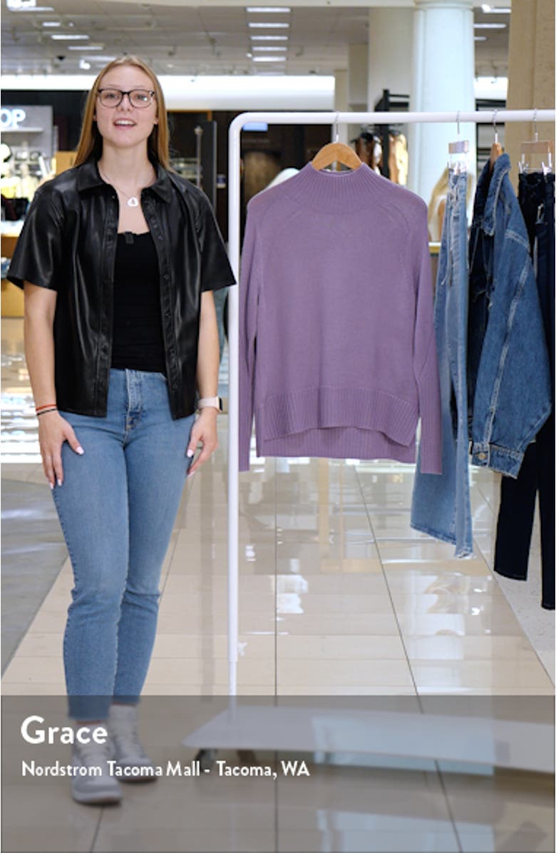 Mock Neck Rib Trim Sweater, sales video thumbnail