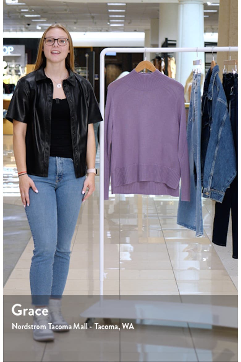 Mock Neck Rib Trim Sweater video