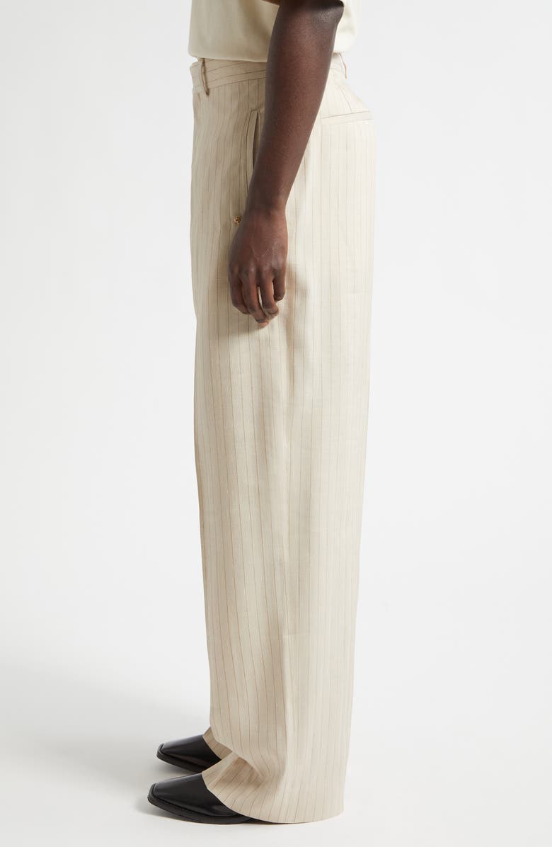 AMIRI Tailored Pinstripe Pants, Alternate, color, Alabaster Archived