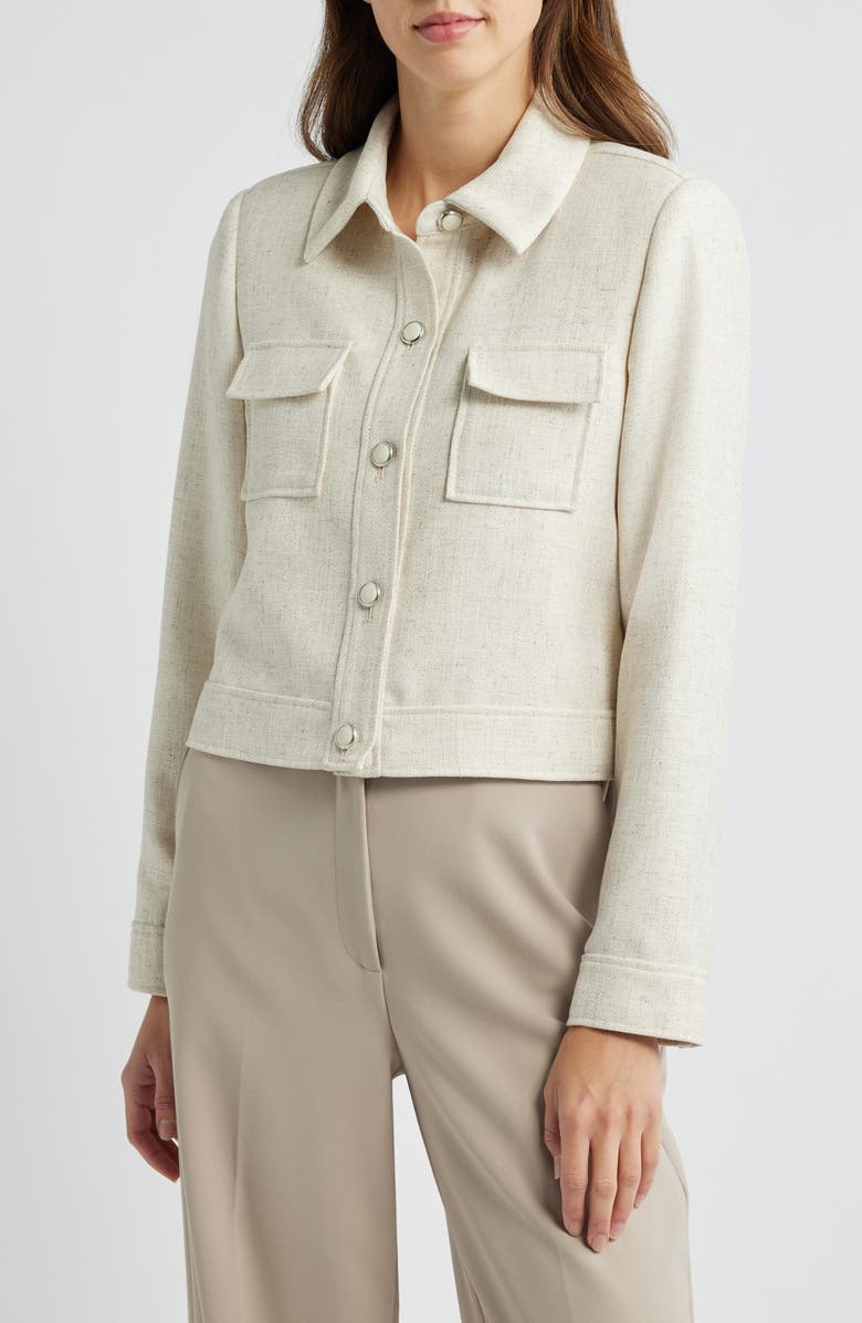 Tahari ASL Crop Tweed Jacket, Alternate, color, 