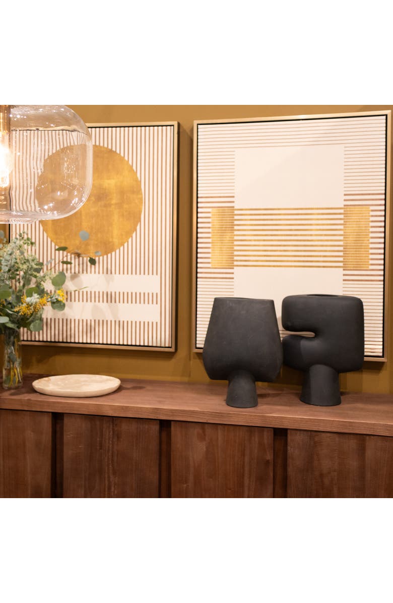 Dovetail Furniture Darius Sculptural Terracotta Decorative  Vase, Alternate, color, Black