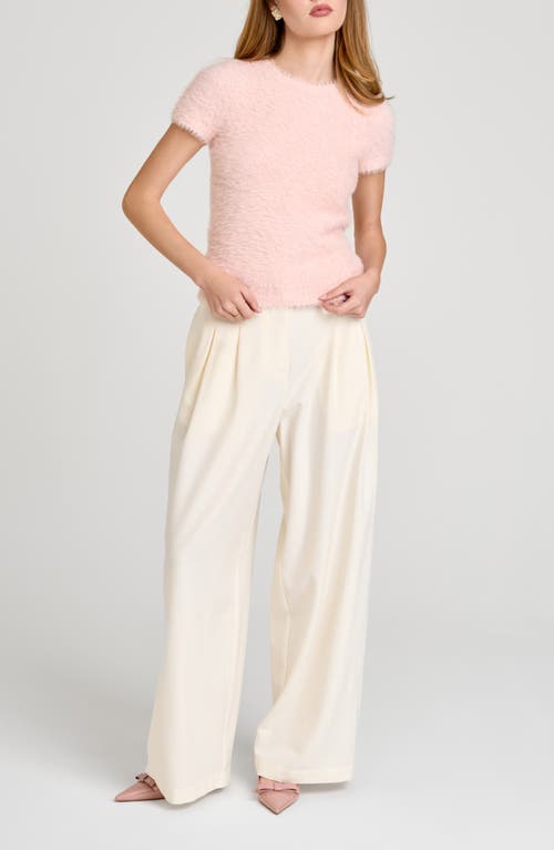 Wayf Hannah Short Sleeve Sweater In Pink