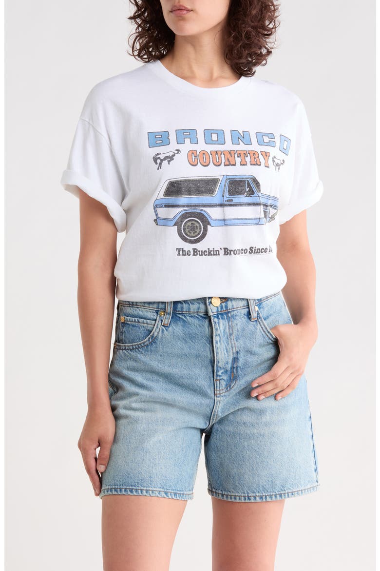 Bronco Country Crop Cotton T-Shirt, Main, color, WHITE