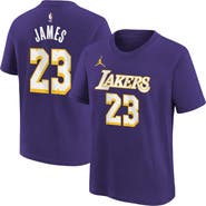 Jordan Brand Youth Jordan Brand LeBron James Purple Los Angeles Lakers Statement Edition Name & Number T-Shirt