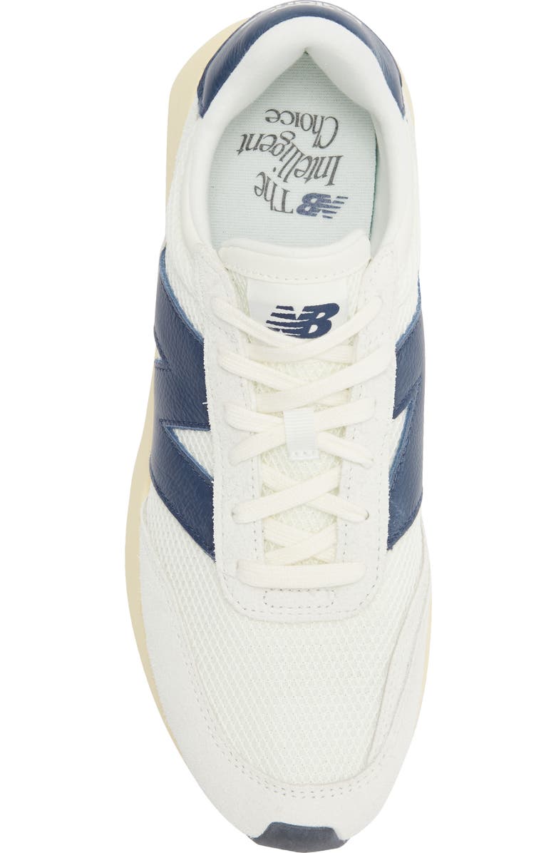 New Balance Gender Inclusive 370 Sneaker, Alternate, color, Sea Salt/ Nb Navy