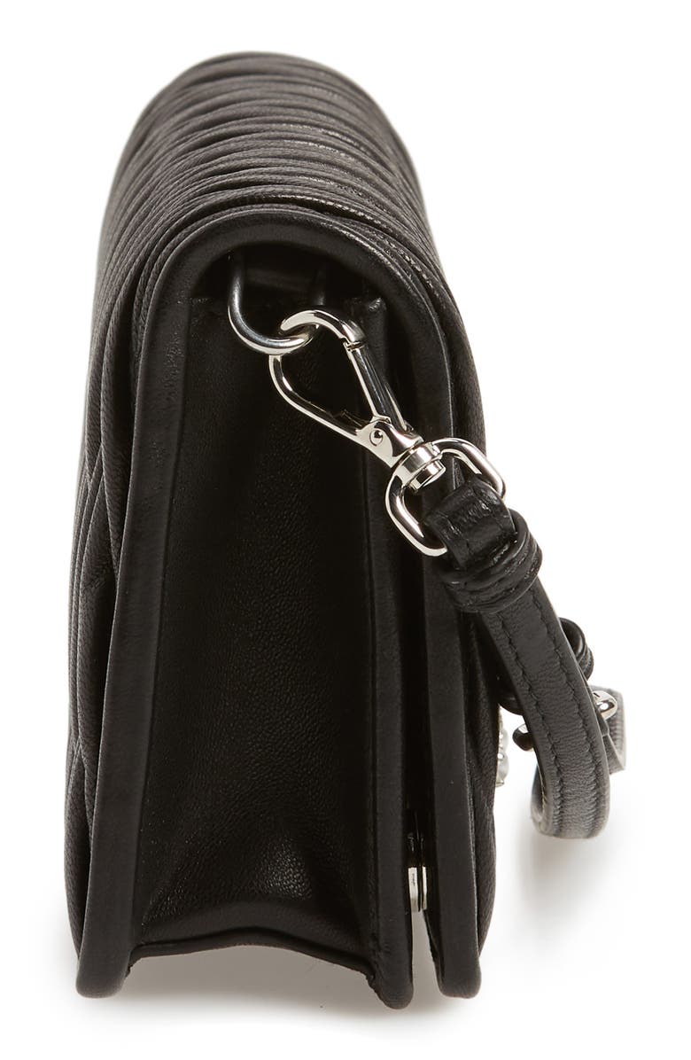 Miu Miu Matelassé Leather Wallet on a Chain, Alternate, color,