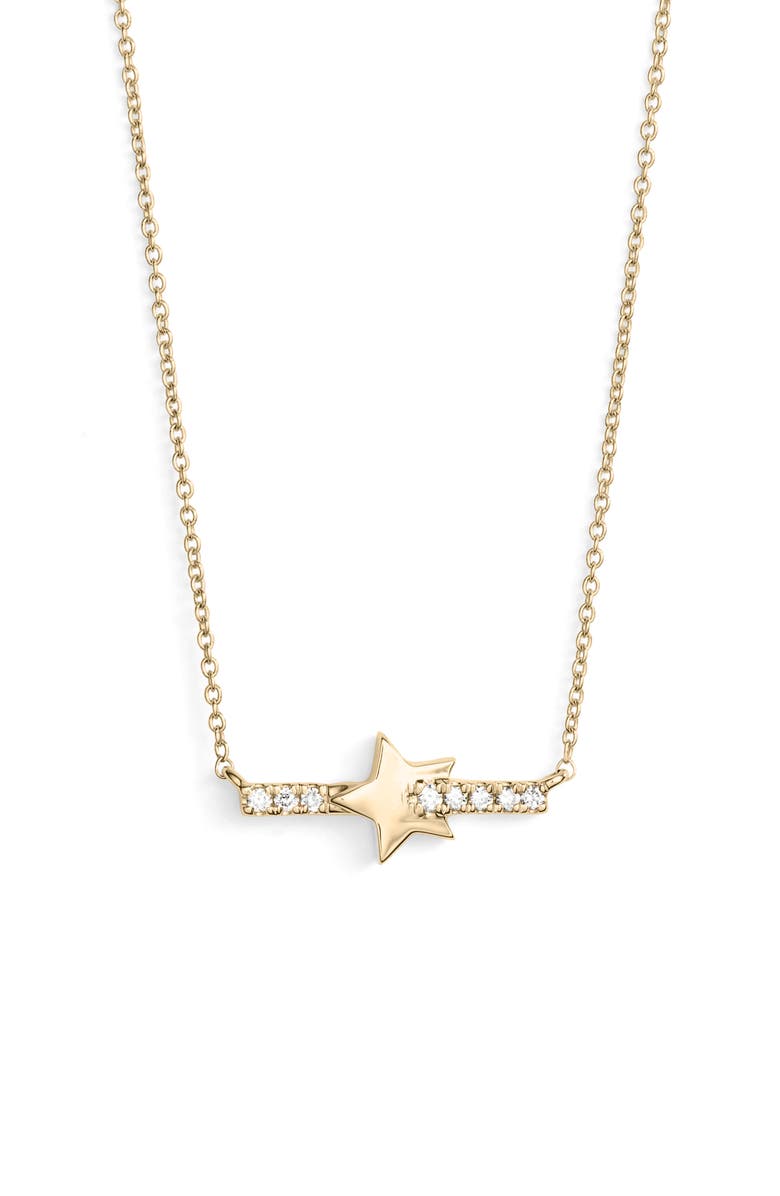 Dana Rebecca Designs Livi Gold Star Bar Diamond Necklace, Main, color, 