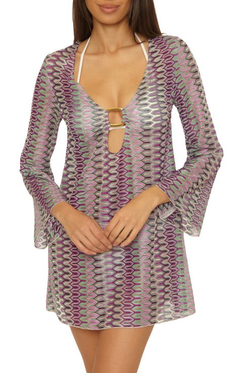 Paradise Metallic Knit Cover-Up Tunic