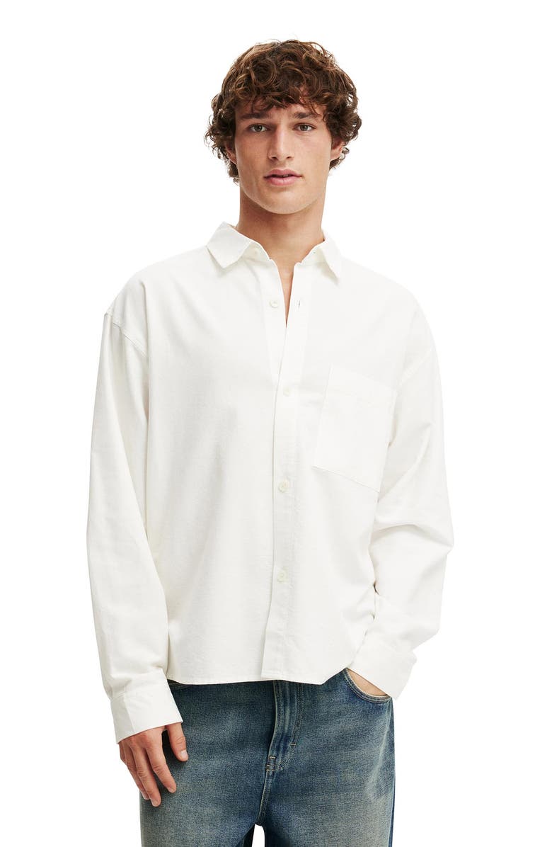 Cotton On Men's Bedford Long Sleeve Shirt, Main, color, White