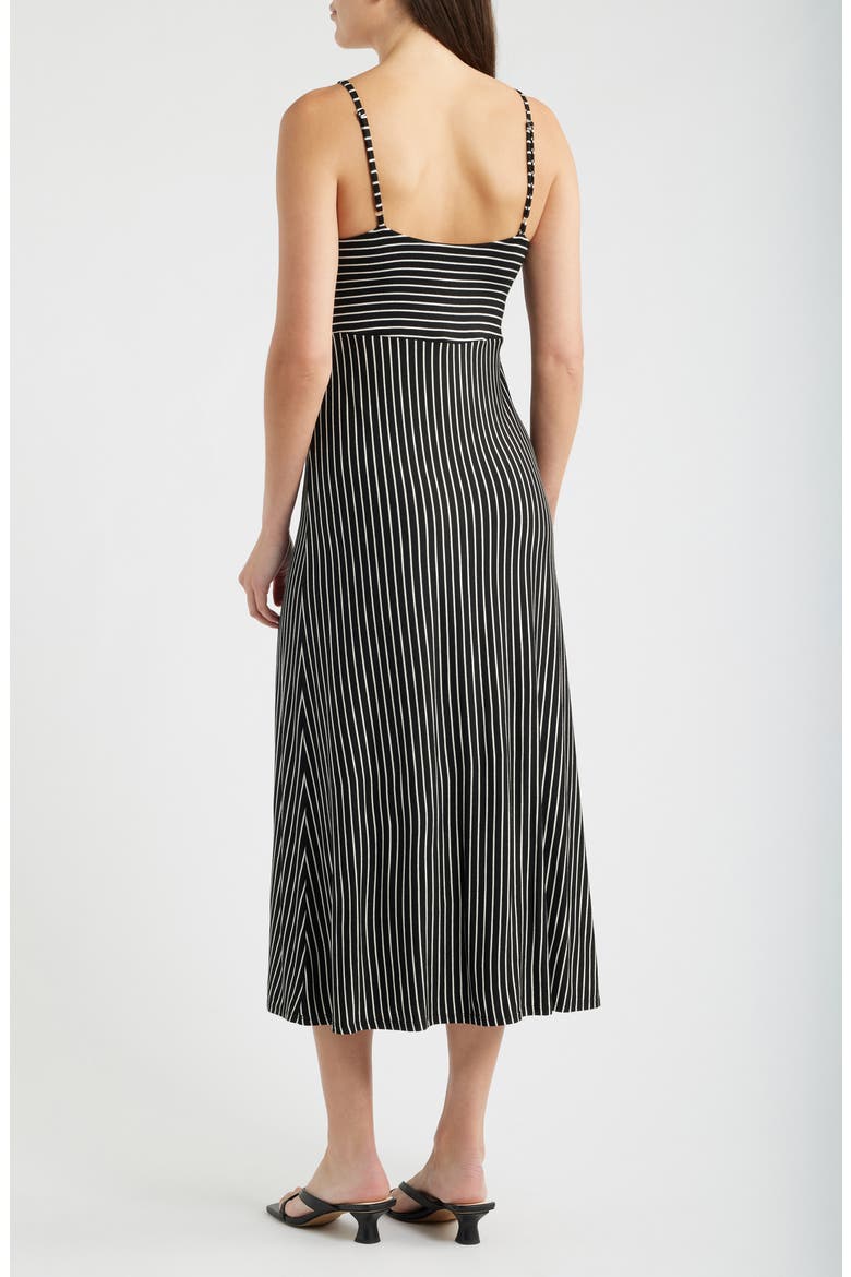 Strappy Twist Midi Dress, Alternate, color, BLACK