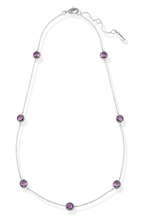 Sterling Silver Amethyst Station Necklace