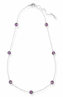 Sterling Silver Amethyst Station Necklace