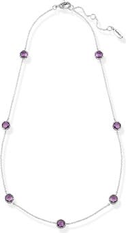 SAMUEL B. Sterling Silver Amethyst Station Necklace