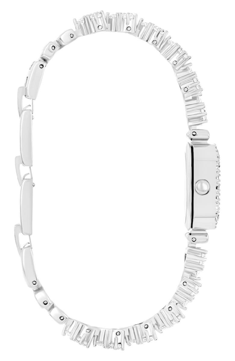 Danecraft Crystal Mother-of-Pearl Quartz Bracelet Watch, 20mm, Alternate, color, Silver