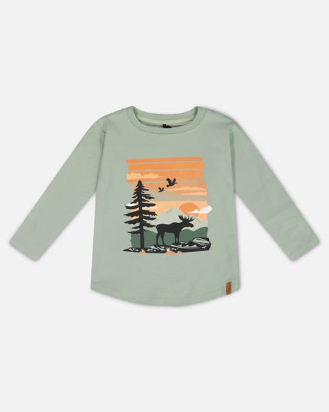 Deux Par Deux Short Sleeve Top With Graphic